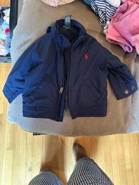 Ralph Lauren Navy Puffer Jacket with Red Pony